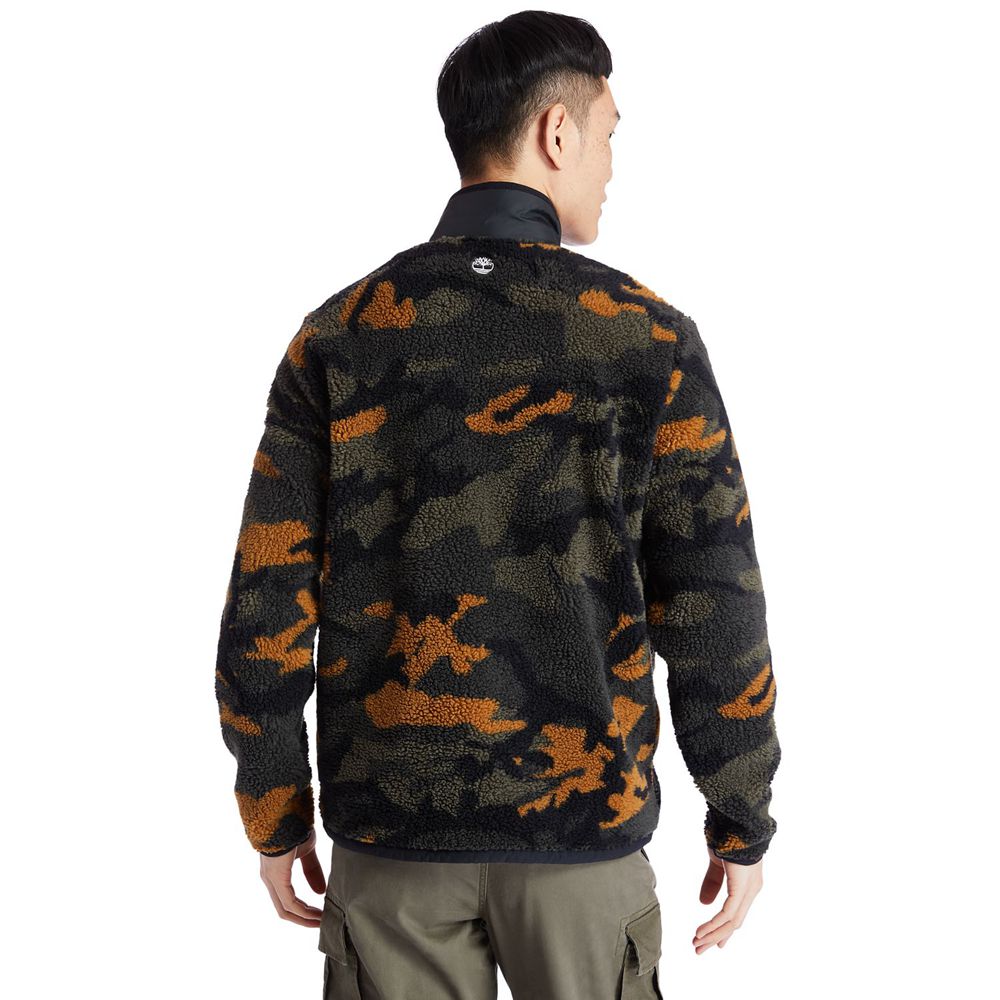 Jaqueta Masculino - Timberland Camo Recycled Fleece - UKSIY2183 - Pretas/Verdes/Marrom
